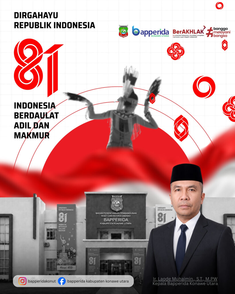 Infografis Dirgahayu Republik Indonesia ke-81 dari BAPPERIDA Konawe Utara