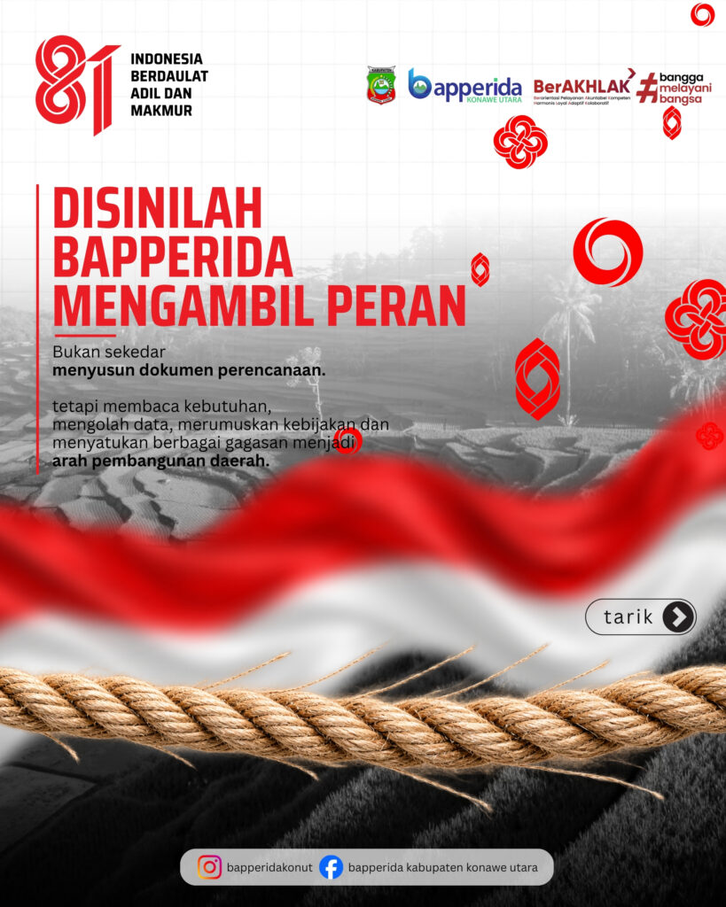 Infografis peran BAPPERIDA dalam membaca kebutuhan, mengolah data, dan merumuskan kebijakan